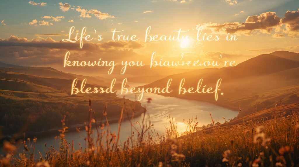 Christian faith image showing a life blessed beyond measure through God’s love and mercy.