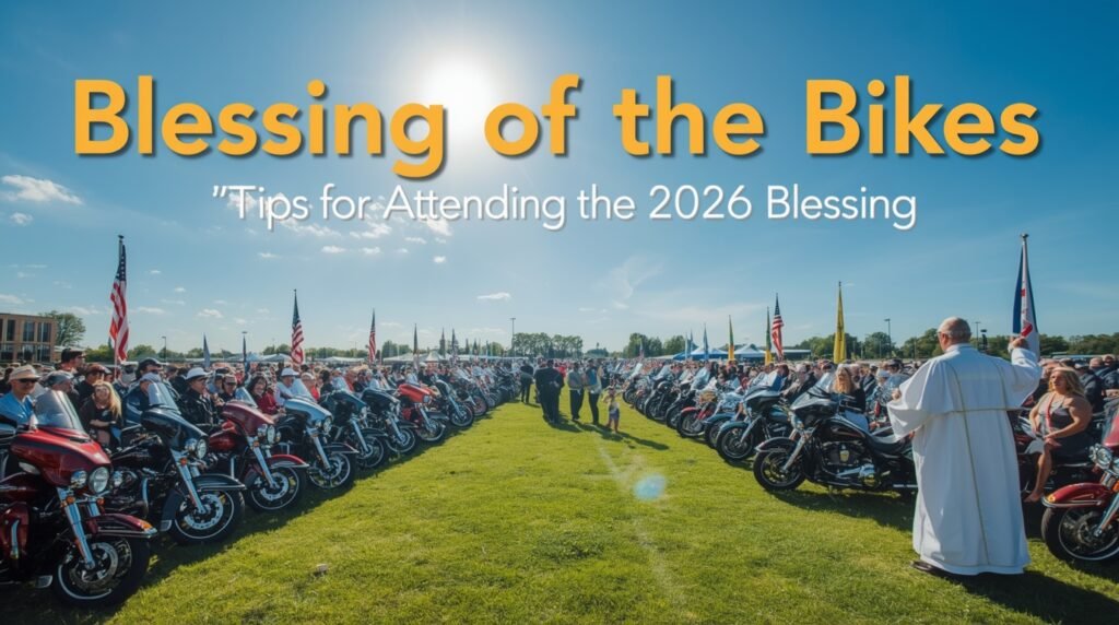 Baldwin Blessing of the Bikes 2025 motorcycle event with bikers gathered for prayer and a blessing ceremony.