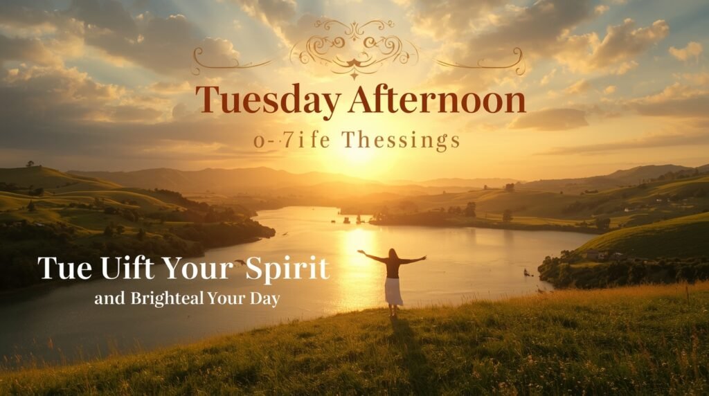 Tuesday afternoon blessings bringing peace, reflection, and gratitude as the day gently slows down and faith fills the heart with calm reassurance.