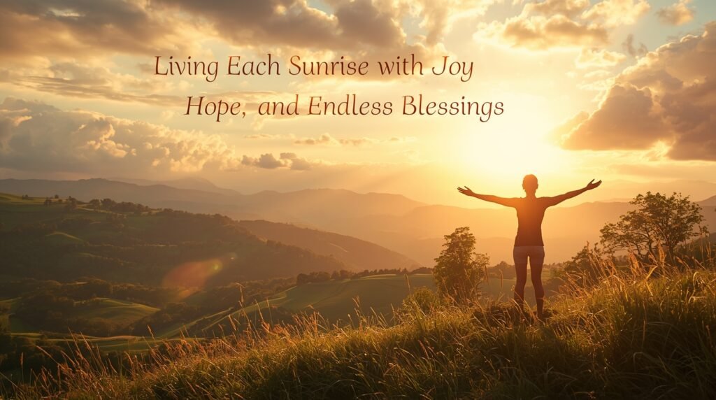 Uplifting blessed beyond measure artwork symbolizing gratitude, trust in God, and daily blessings.