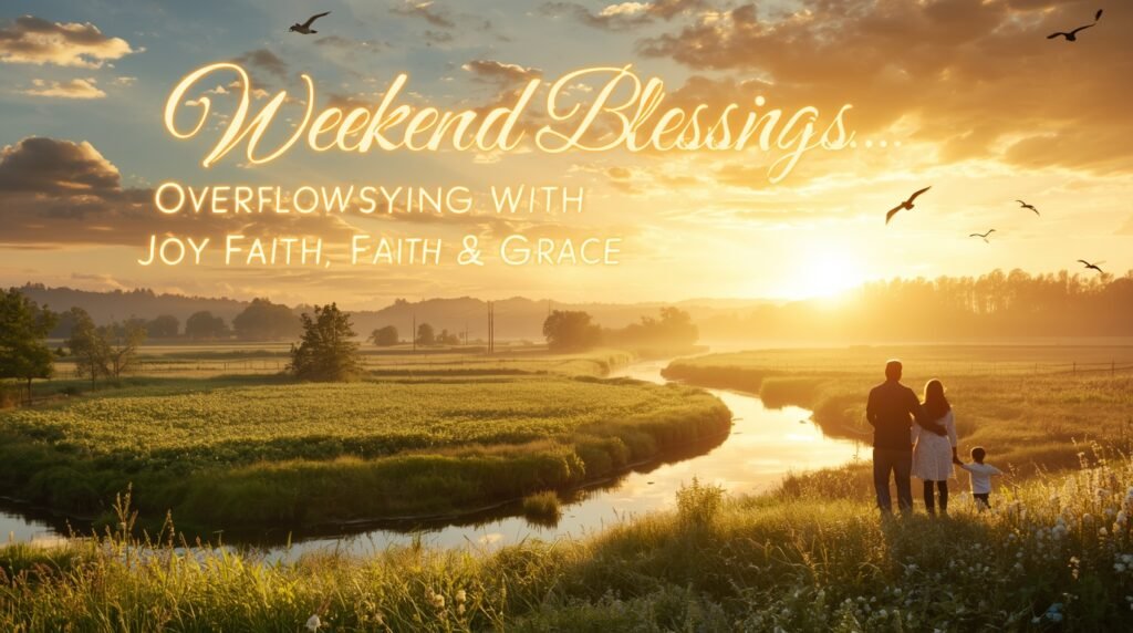Faith-filled African American Saturday blessings graphic celebrating rest, prayer, and God’s goodness.