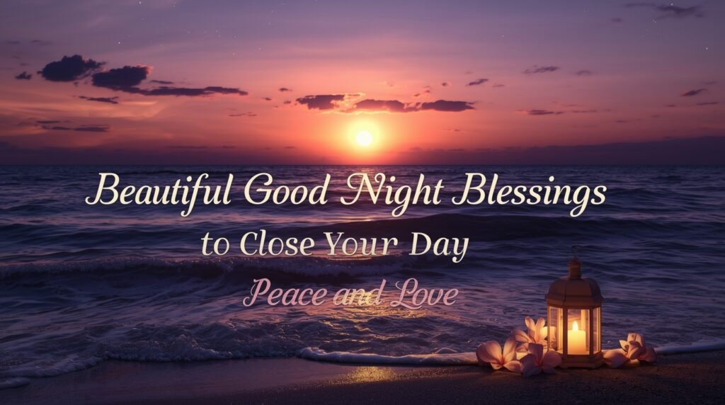 Good night blessing with calming message and serene moonlit scene