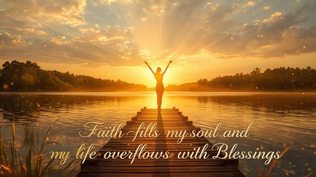 Serene Christian image reflecting a heart blessed beyond measure with divine peace.