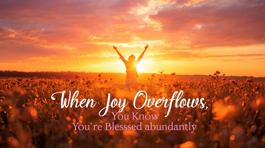 Faith-filled blessed beyond measure design expressing thankfulness, hope, and God’s abundant grace.