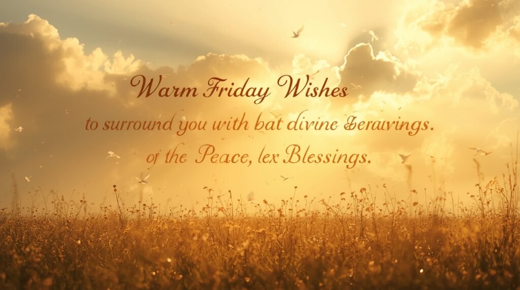 Friday Blessings image with positive morning message and peaceful background