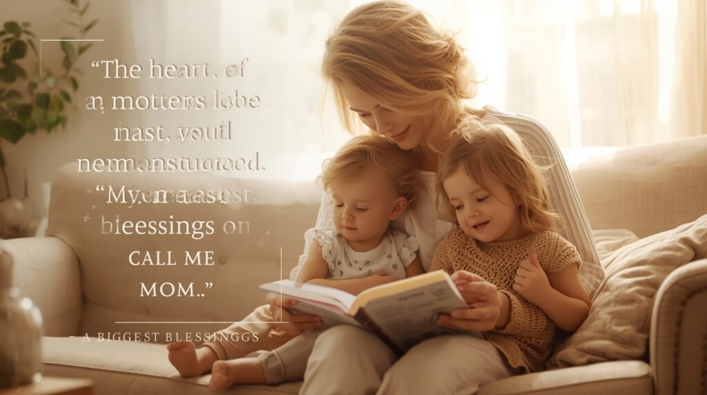 My Biggest Blessings Call Me Mom quote image celebrating motherhood, love, and family blessings