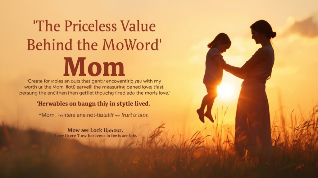 Heartfelt mom life quote graphic showing love, sacrifice, and spiritual blessings.