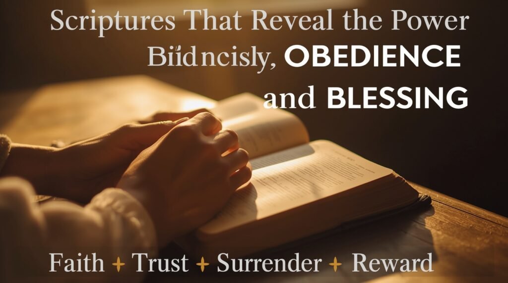 Uplifting faith image portraying God’s blessings with calm scenery and gratitude.