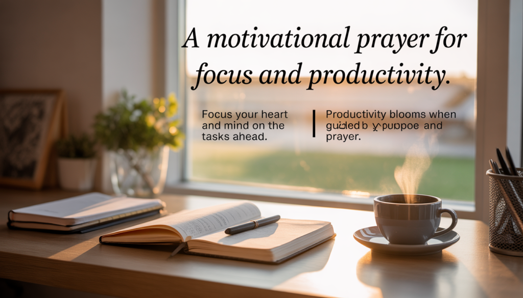 Uplifting morning prayer scene for reflection, gratitude, and connection with God.