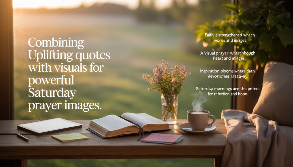 Tranquil Saturday prayer image featuring Bible verses, serenity, and heartfelt devotion.