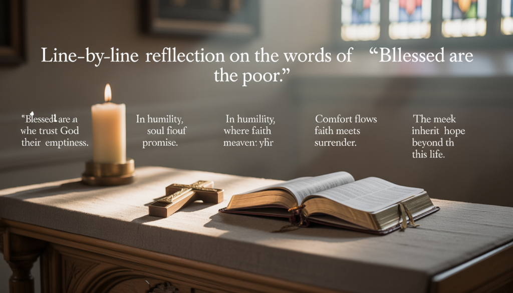 Faith-inspired visual depicting the biblical beatitude ‘Blessed Are the Poor in Spirit.