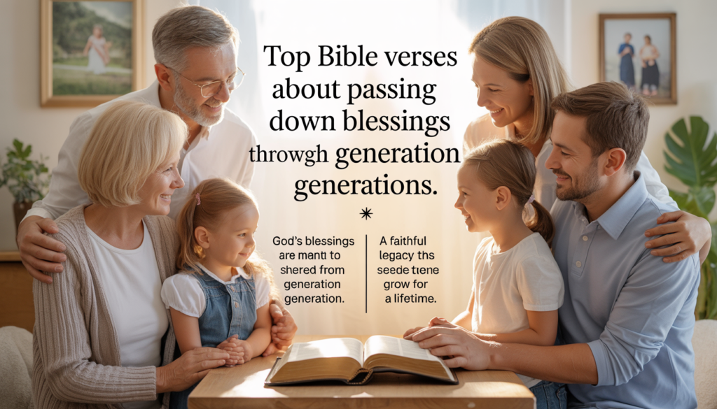 Illustration of generational blessings in the Bible inspiring family faith and devotion.
