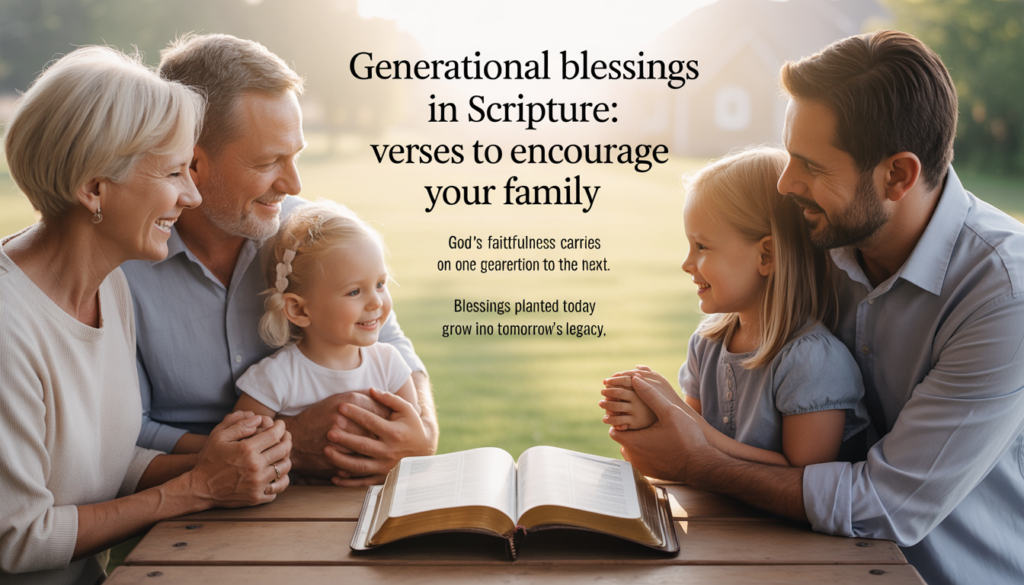 Faith-based image of Bible emphasizing blessings passed through generations.