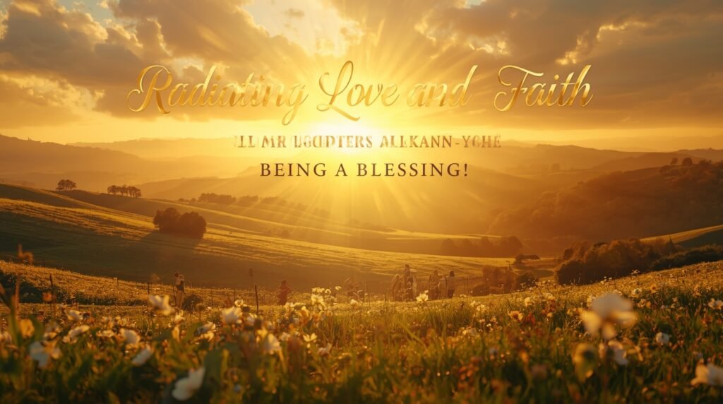Faith-based image representing God’s blessings shared through kindness and compassion.