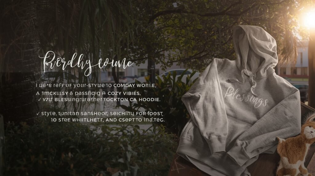 Stylish Blessings Stockton CA hoodie showcasing local pride, faith, and everyday comfort.