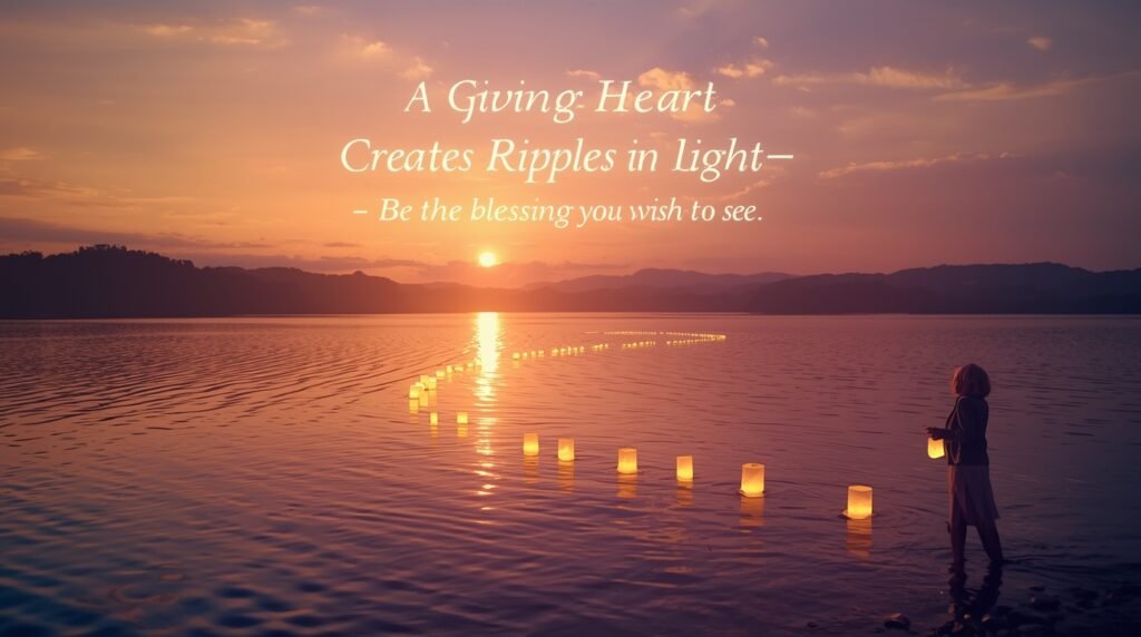 Christian inspirational visual with “Blessed to Be a Blessing” message and peaceful background.