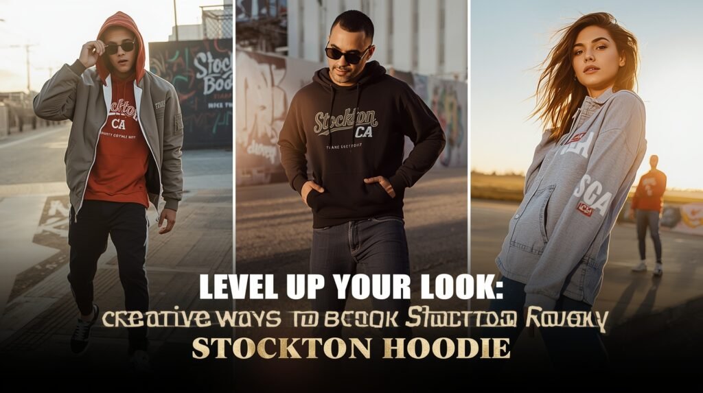 Urban streetwear Blessings Stockton CA hoodie combining spirituality and hometown identity.