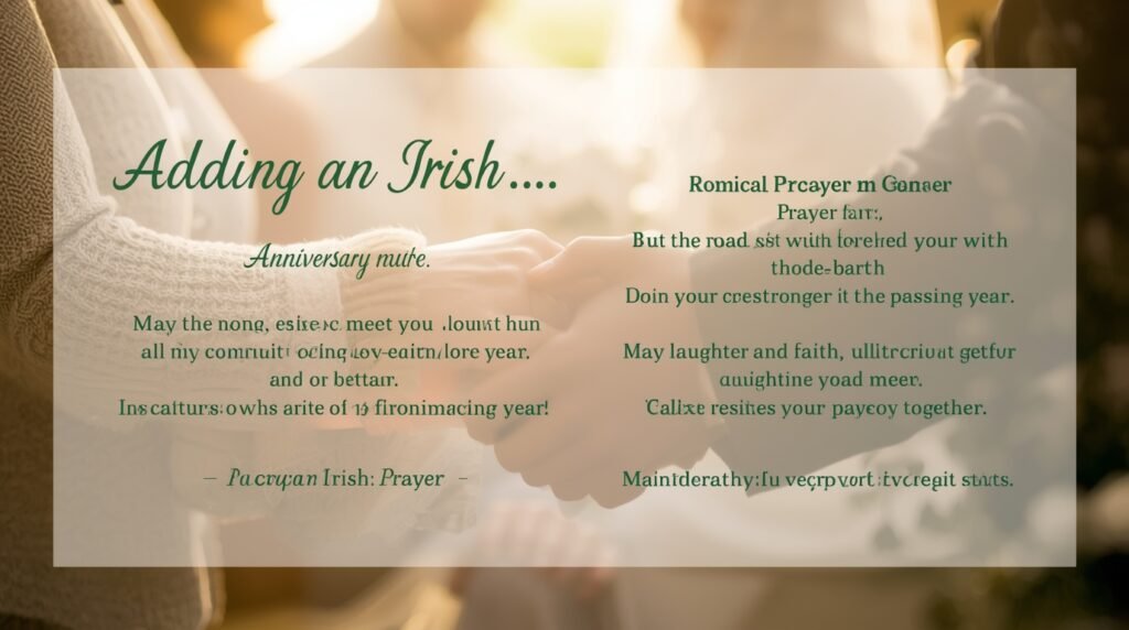 Beautiful Irish anniversary blessing artwork symbolizing harmony, blessings, and commitment.