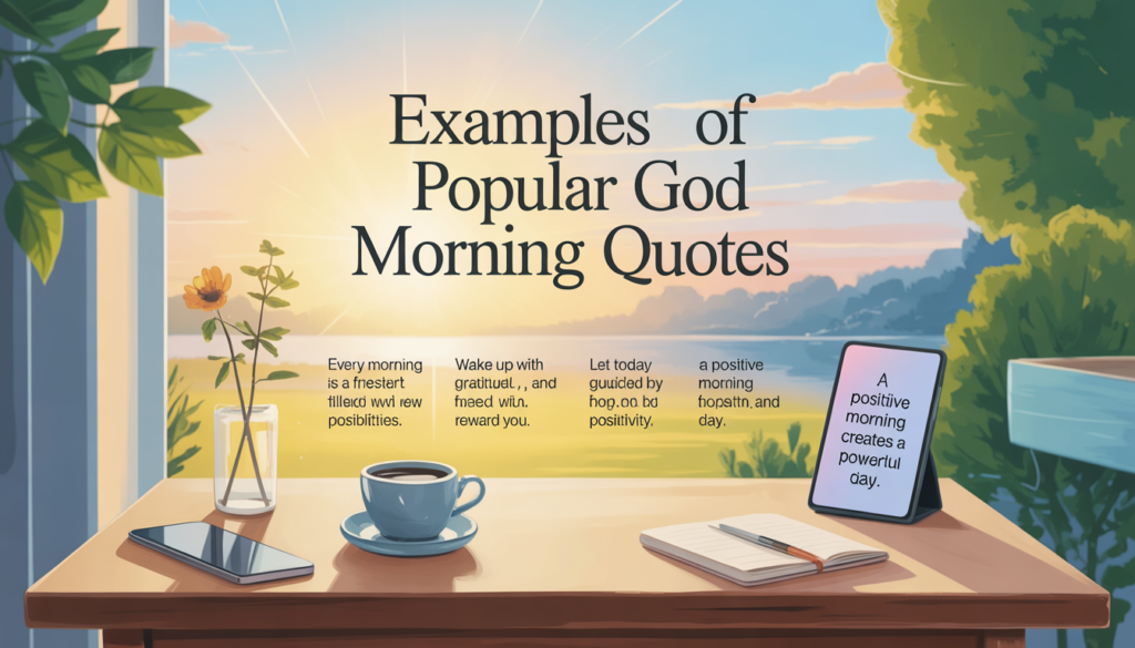 Peaceful morning scene with birds, nature, and positive Good Morning greeting.