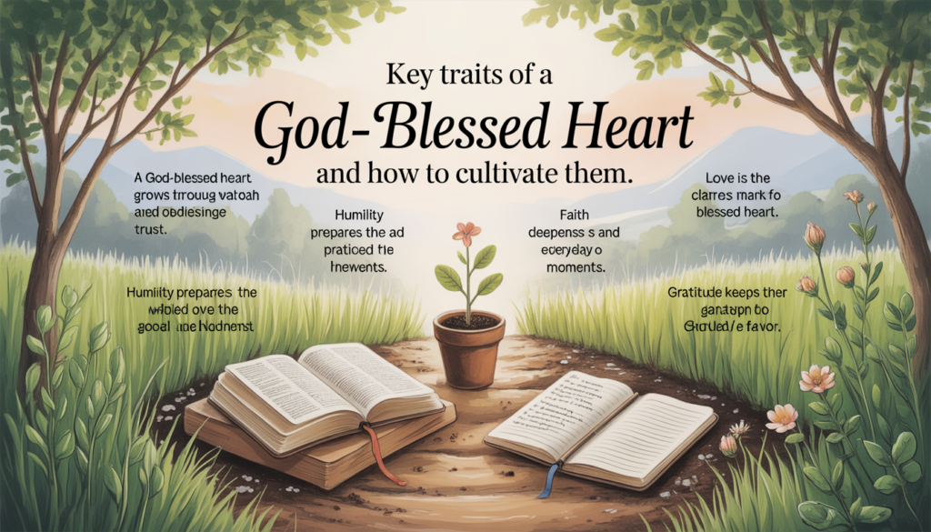 Heartwarming Blessed Heart graphic emphasizing love, hope, and God’s guidance.