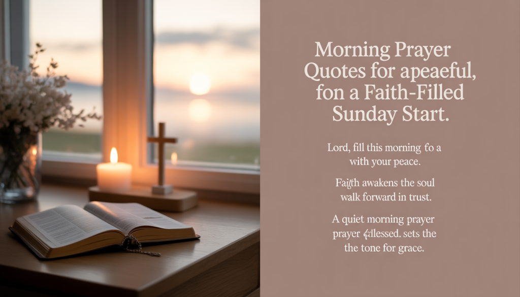 Serene and motivational Sunday prayer quotes illustration encouraging devotion and gratitude.