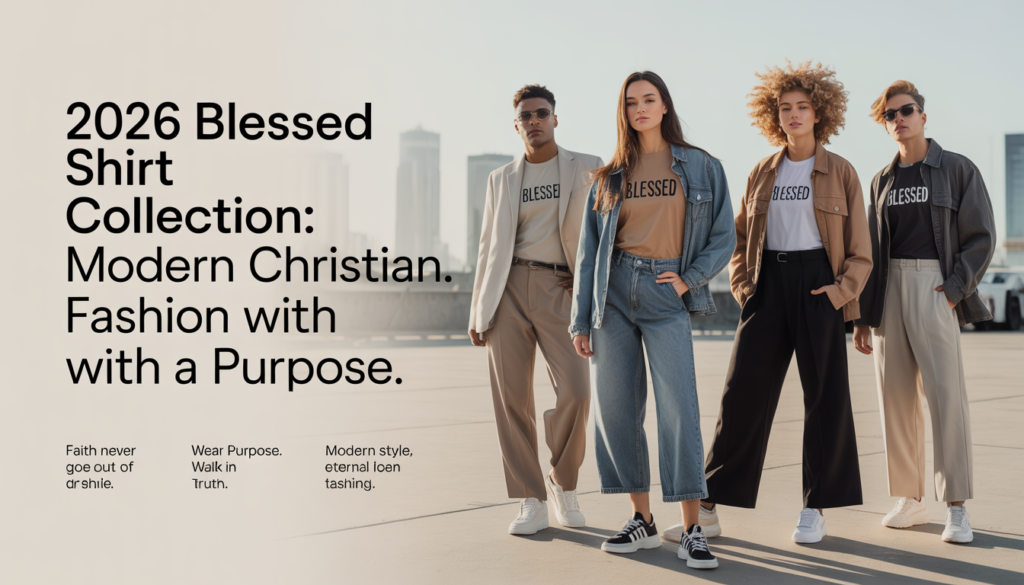 Premium Blessed shirts highlighting Christian faith, gratitude, and positive vibes.